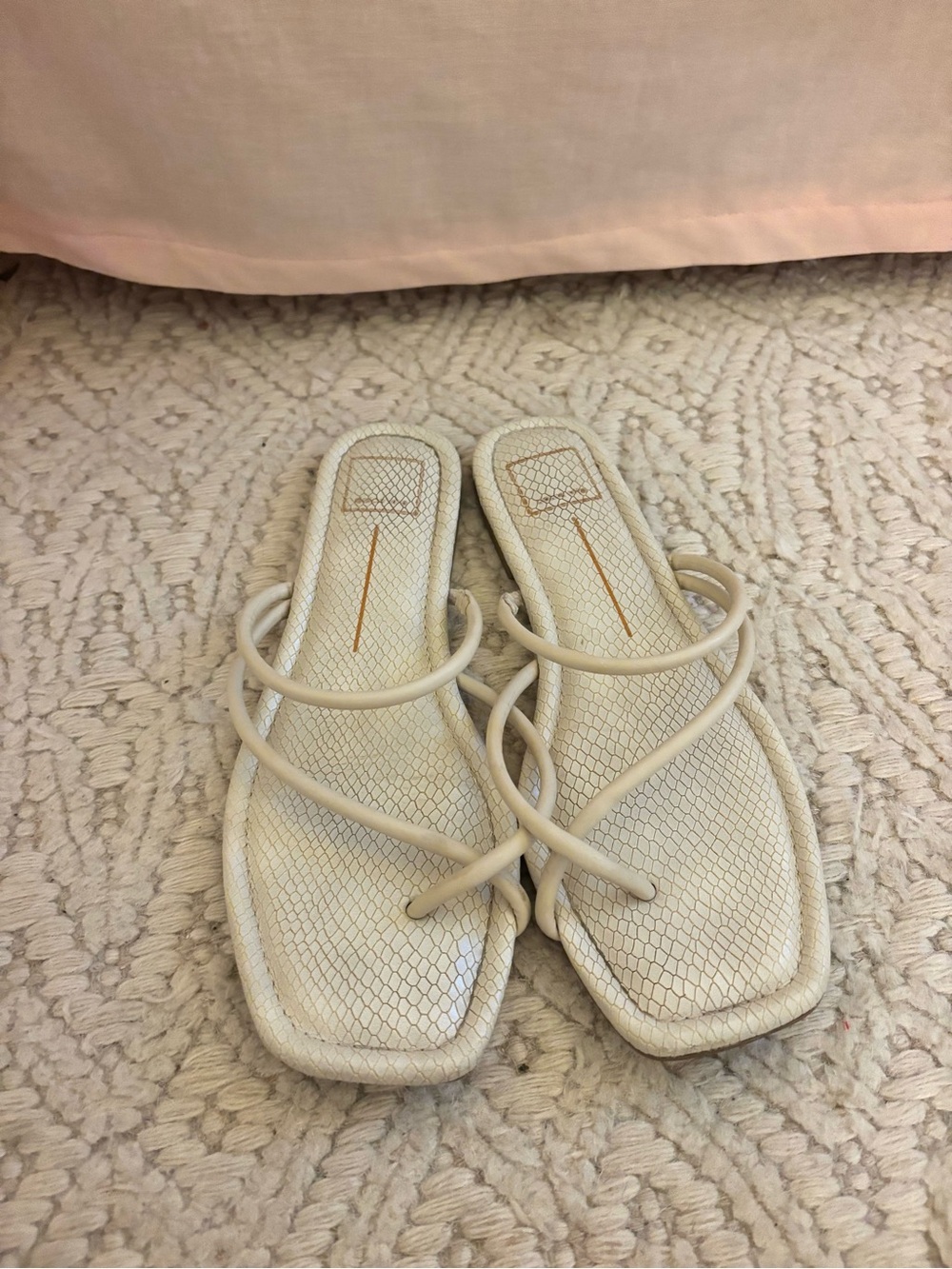 Dolce Vita Cream Strappy Square-Toe Sandals